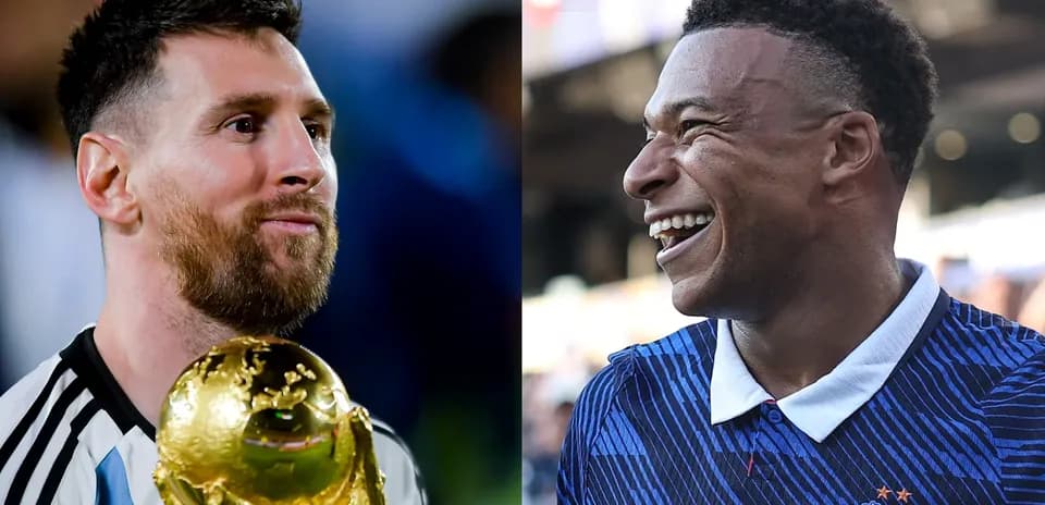 Lionel Messi y Kylian Mbappé en evento deportivo