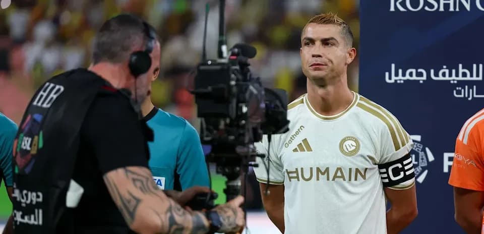 Cristiano Ronaldo en ceremonia previa al partido