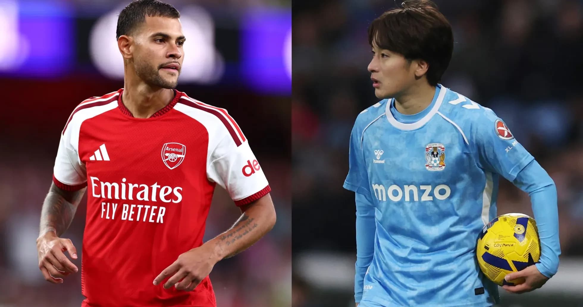 Jugadores de Arsenal y Coventry en el campo