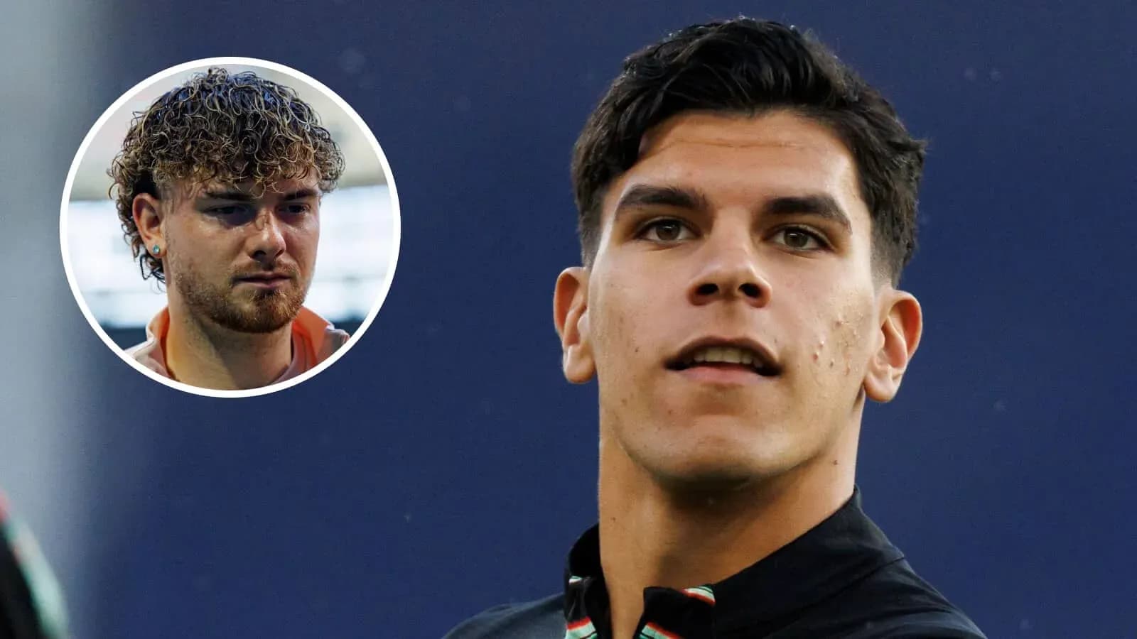Dos jugadores en un evento de fútbol