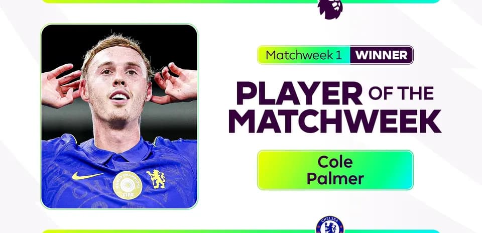 Cole Palmer celebrates winning Player of the Matchweek