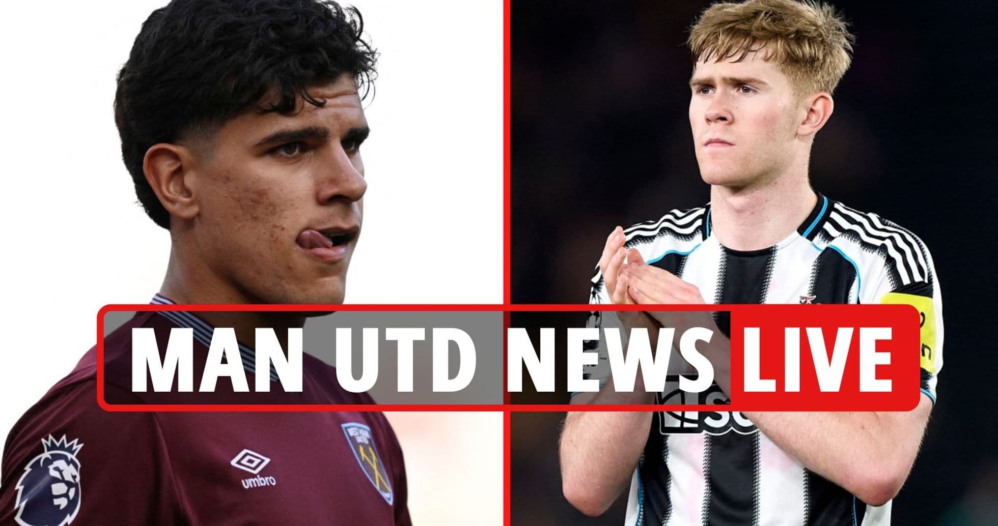 Jugadores de West Ham y Newcastle en un gráfico de noticias