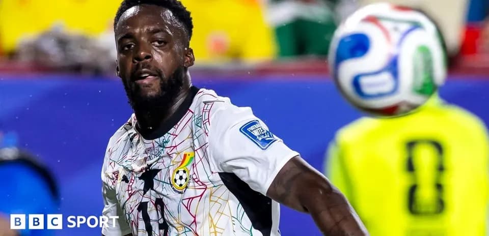Jugador de Ghana en acción durante el partido