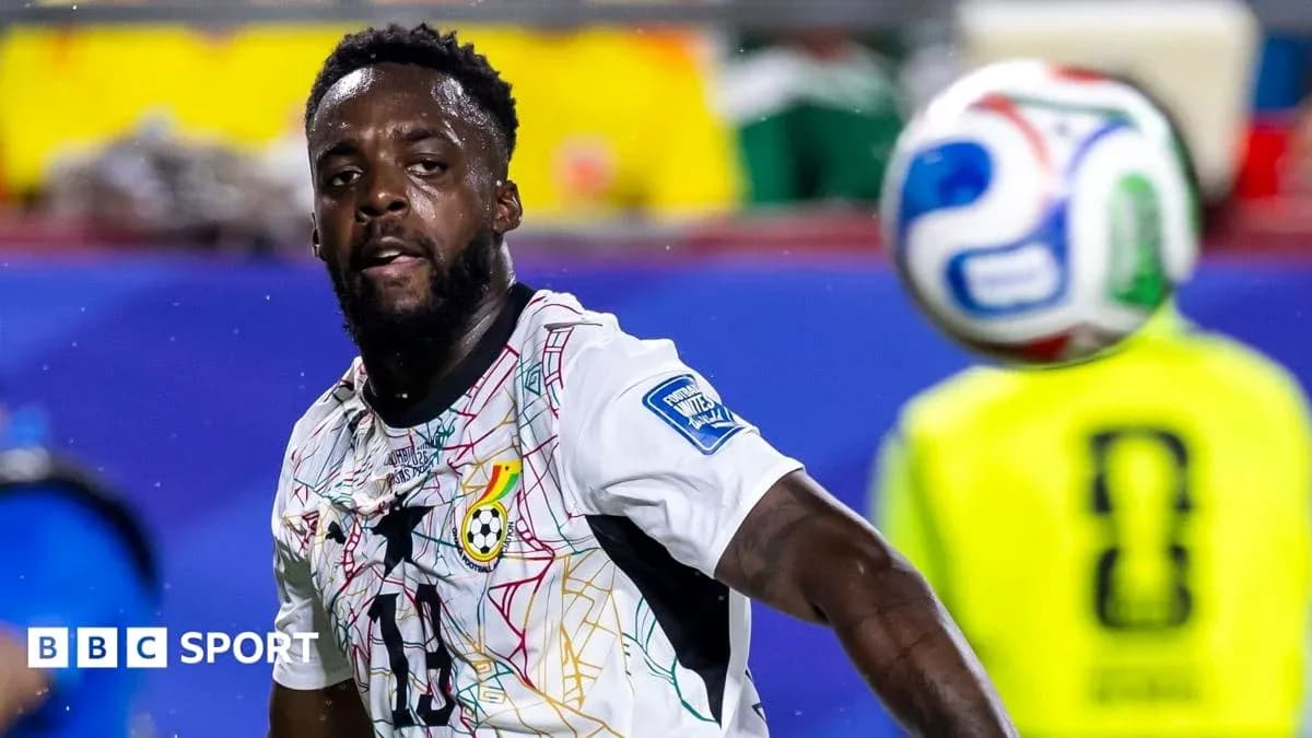 Jugador de Ghana en acción durante el partido
