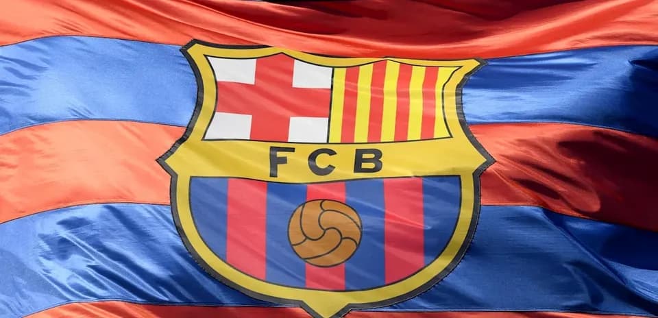 Bandera del FC Barcelona con colores característicos