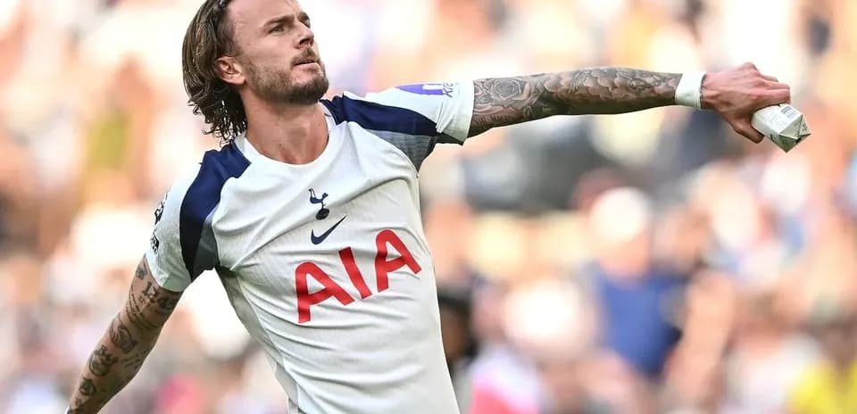 Jugador de Tottenham celebrando durante un partido