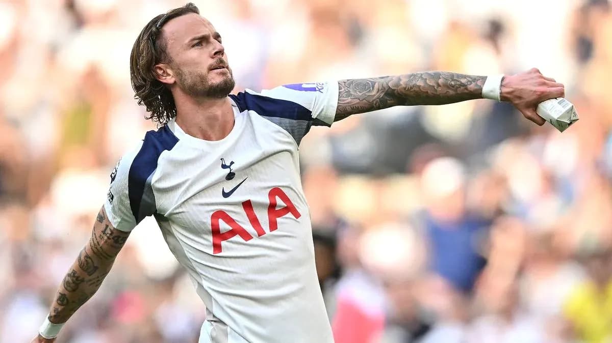 Jugador de Tottenham celebrando durante un partido