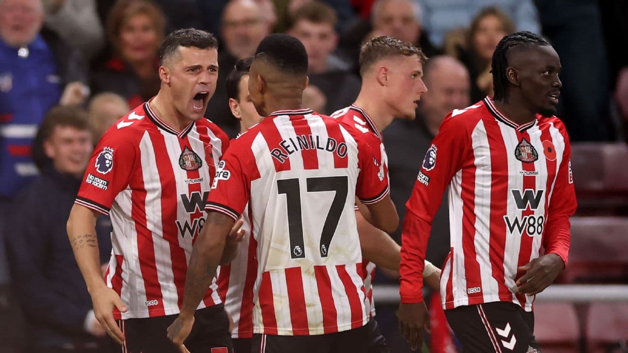 Jugadores del Sunderland celebrando un gol