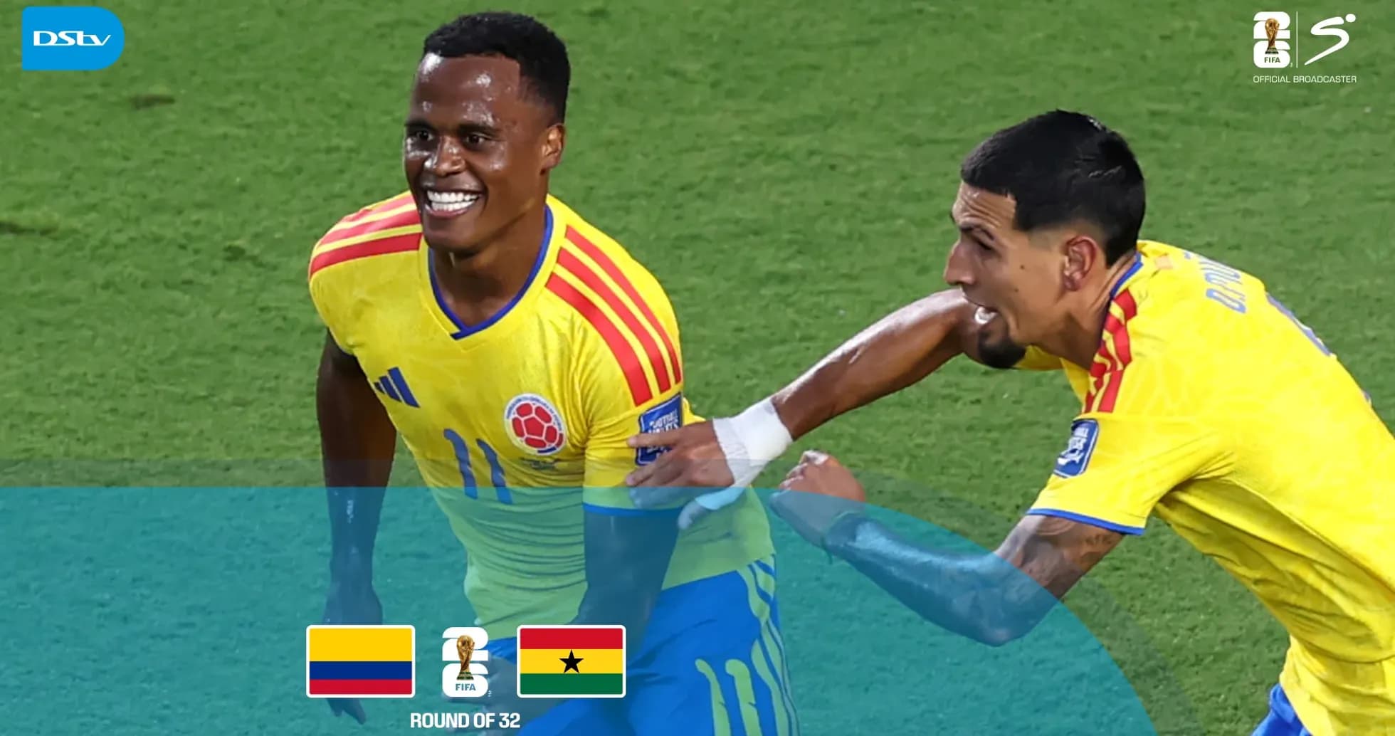 Jugadores de Colombia celebrando un gol en partido