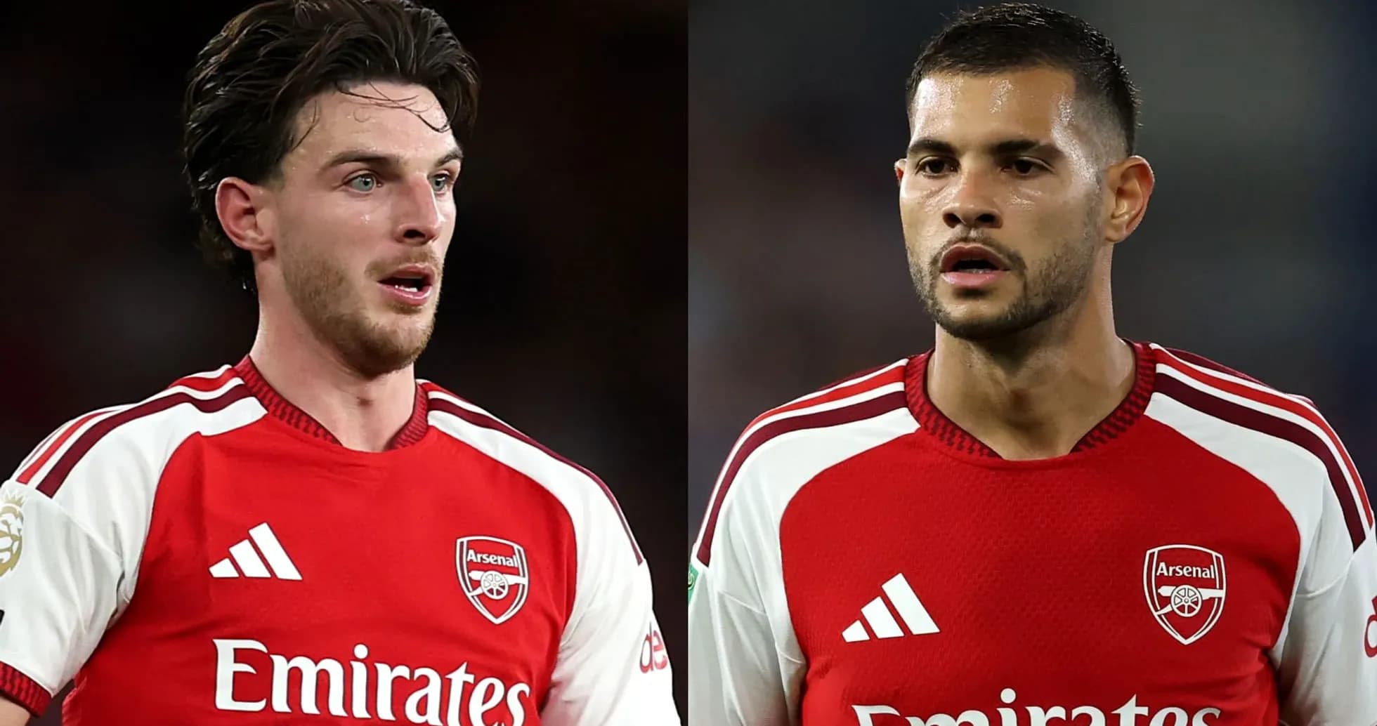 Jugadores de Arsenal en uniforme durante el partido