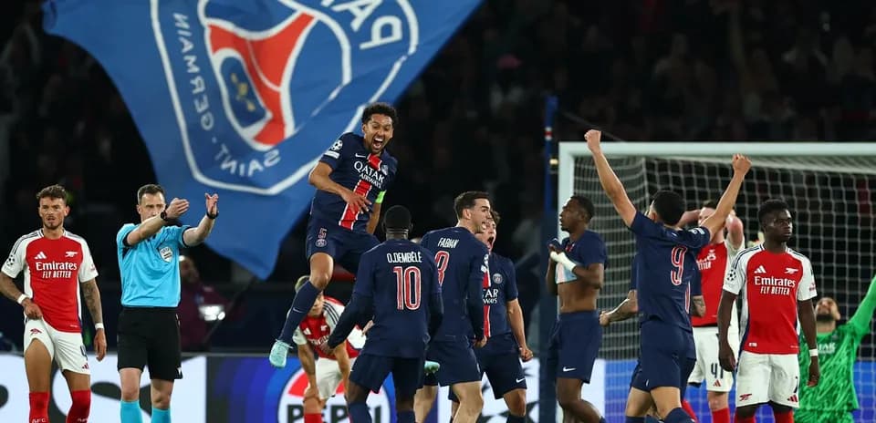 Celebración de jugadores de Paris Saint Germain