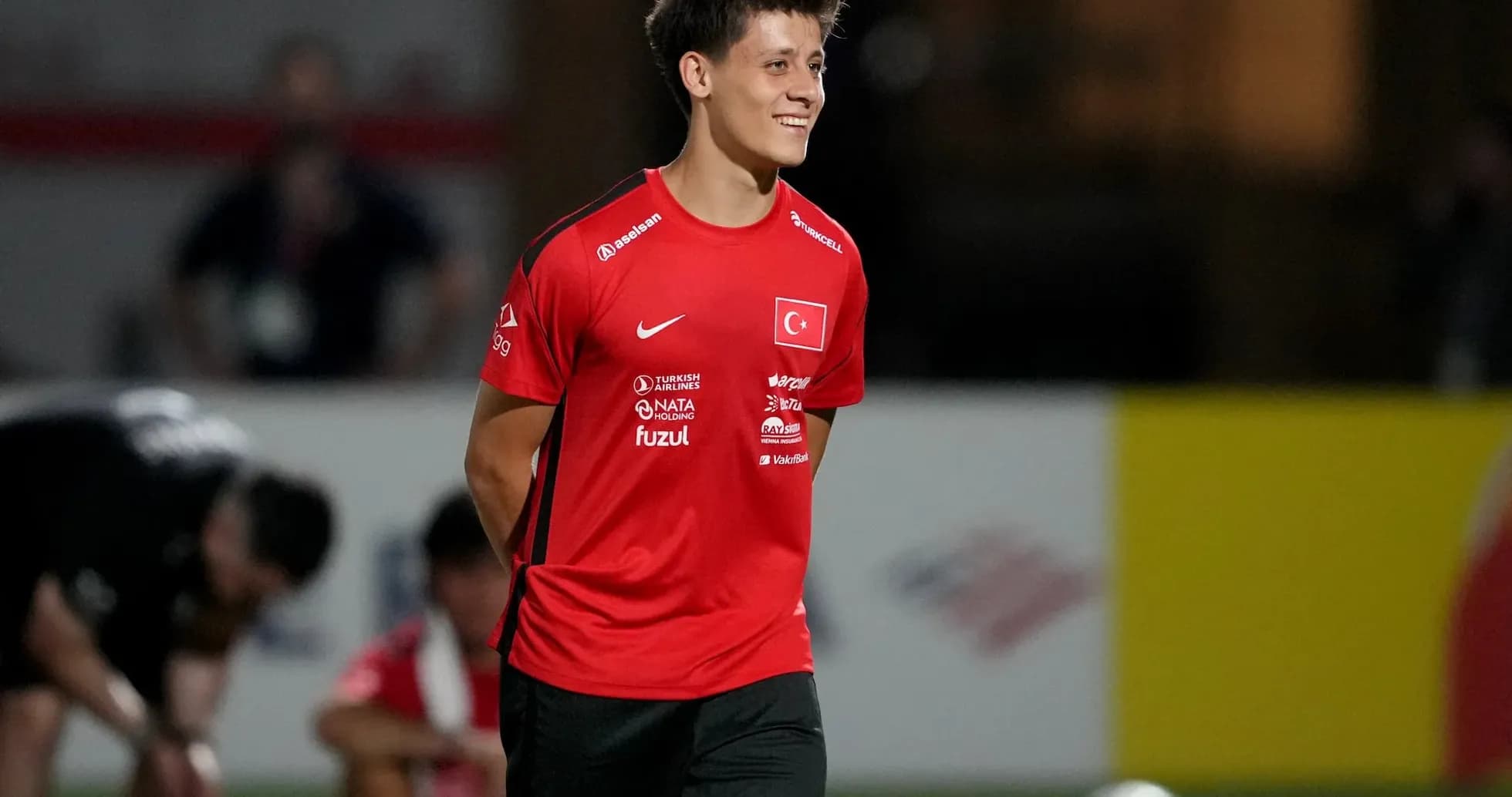 Jugador de Turquía entrenando antes del partido