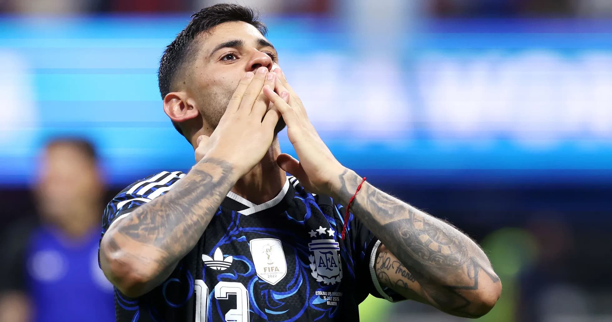 Jugador de Argentina celebrando después del partido