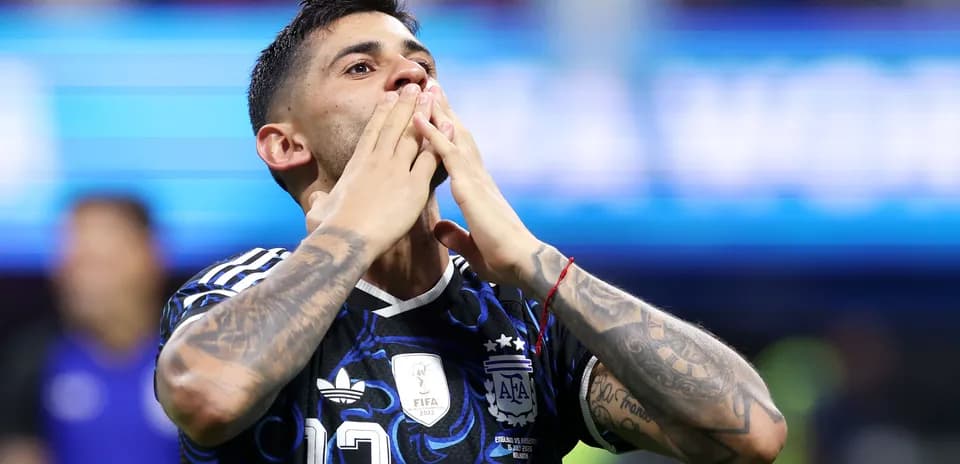 Jugador de Argentina celebrando después del partido