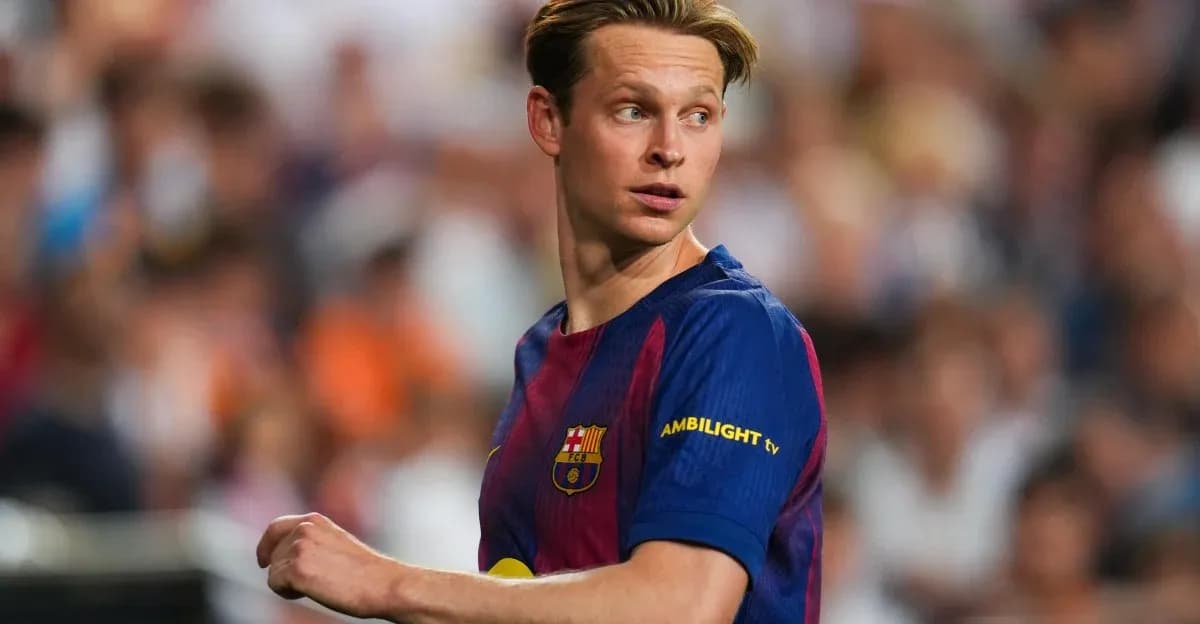 Jugador del FC Barcelona en el campo durante el partido