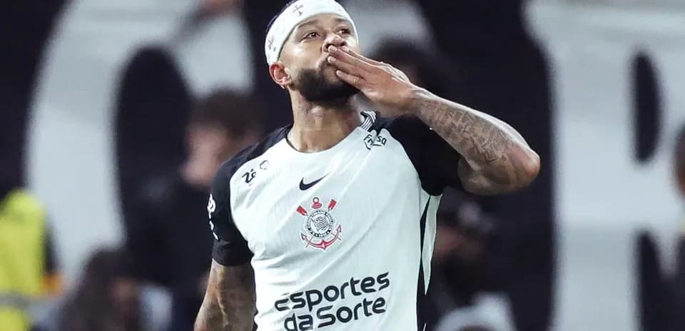 Jugador de Corinthians celebrando un gol en el partido