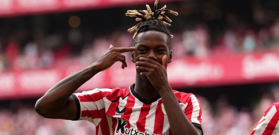Jugador de Athletic Club celebrando un gol