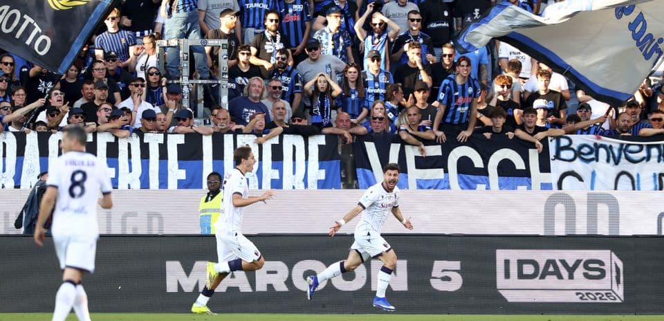 Celebración de gol de Atalanta en el estadio