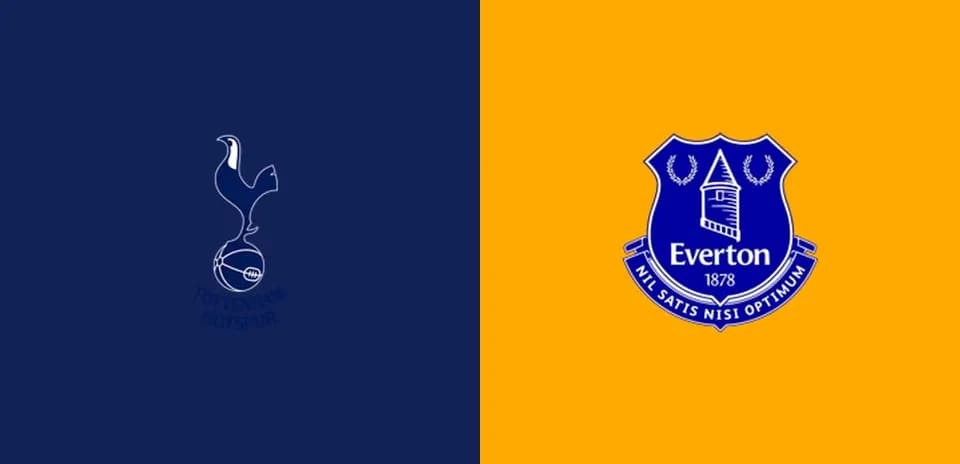 Logos de Tottenham Hotspur y Everton en fondo colorido
