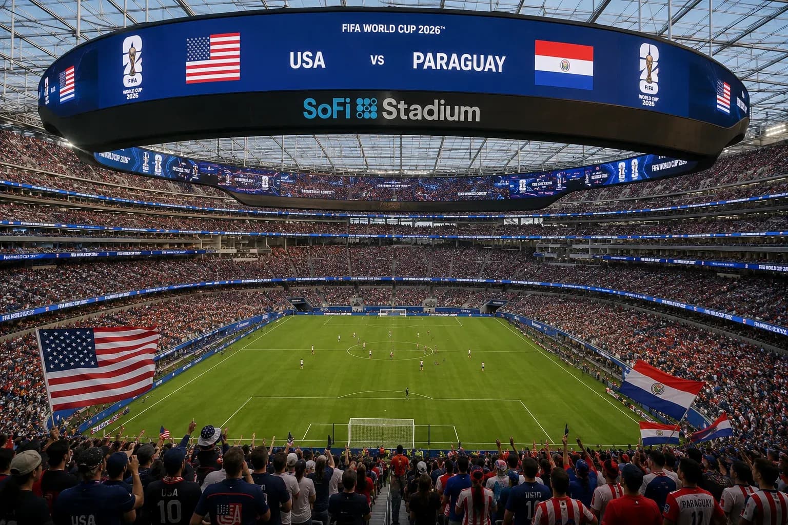 Estadio SoFi lleno durante el partido USA vs Paraguay