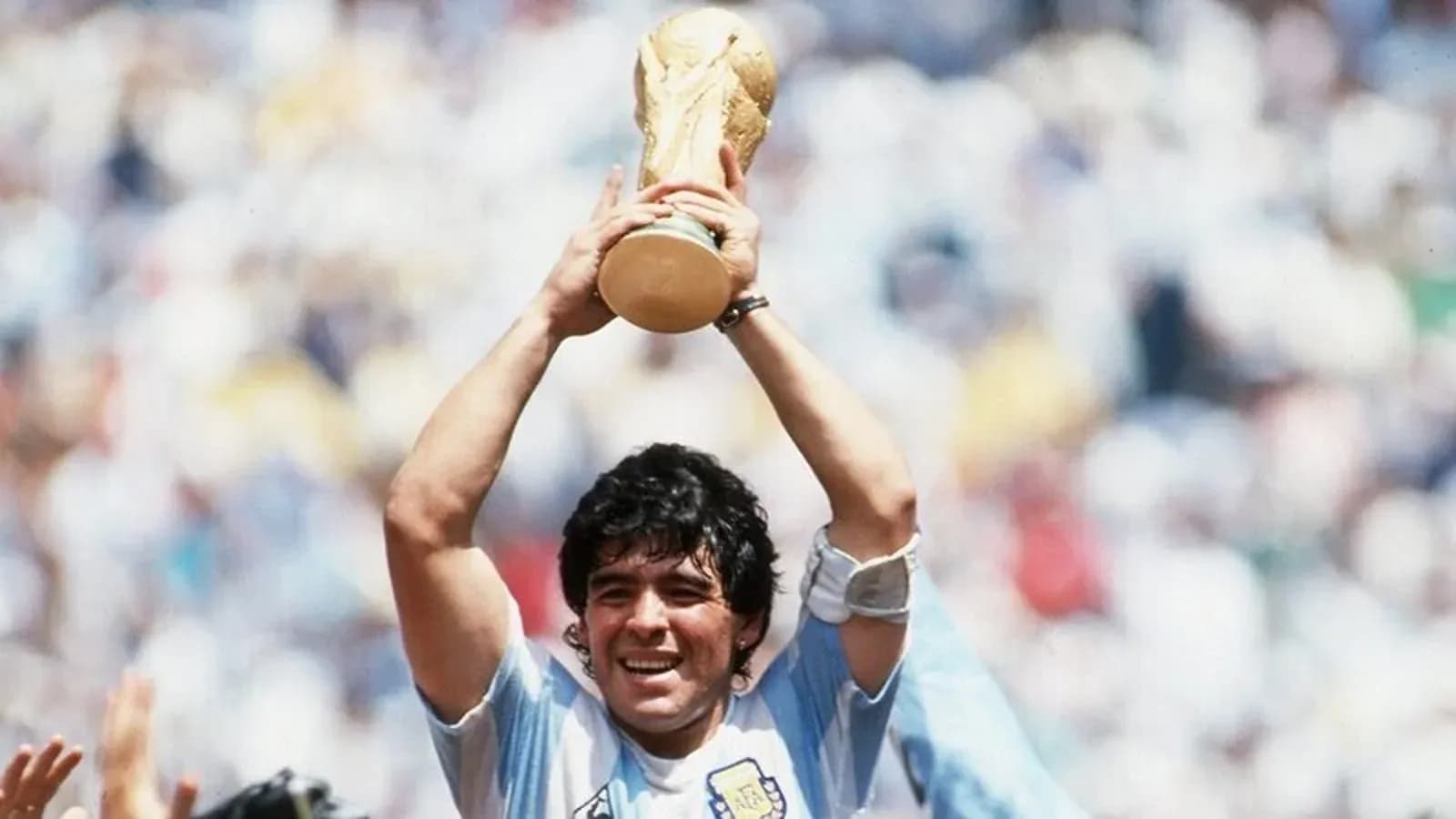 Jugador levantando la copa del mundo en celebración