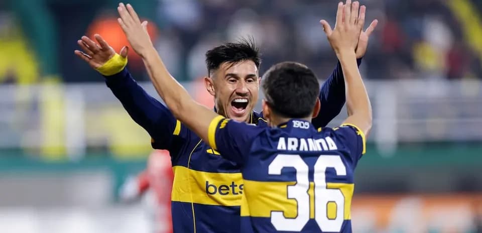 Jugadores de Boca Juniors celebrando un gol