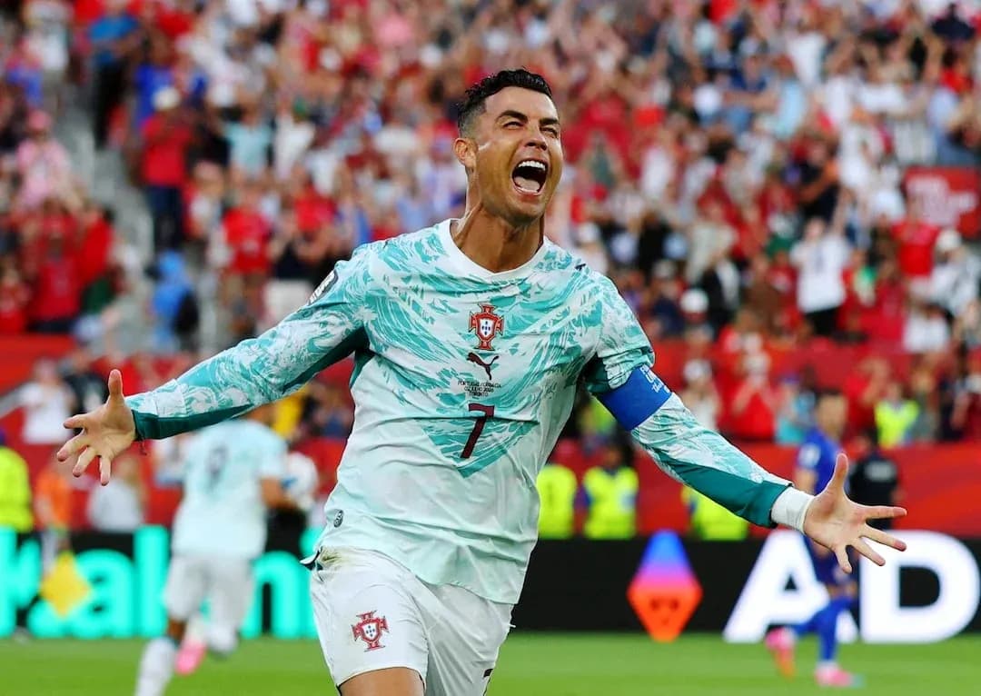 Cristiano Ronaldo celebrando un gol en partido