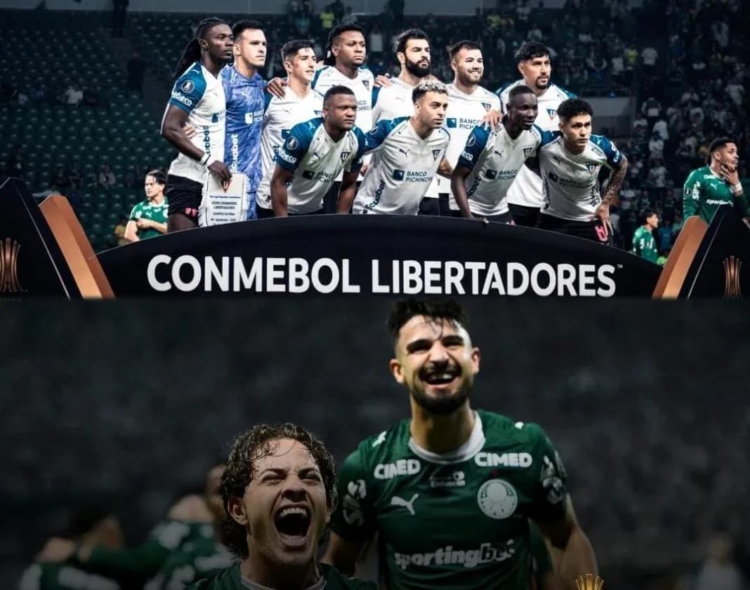 Jugadores de LDU y Palmeiras en la Libertadores