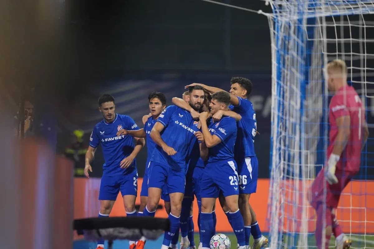 Celebración de jugadores de Dinamo Zagreb