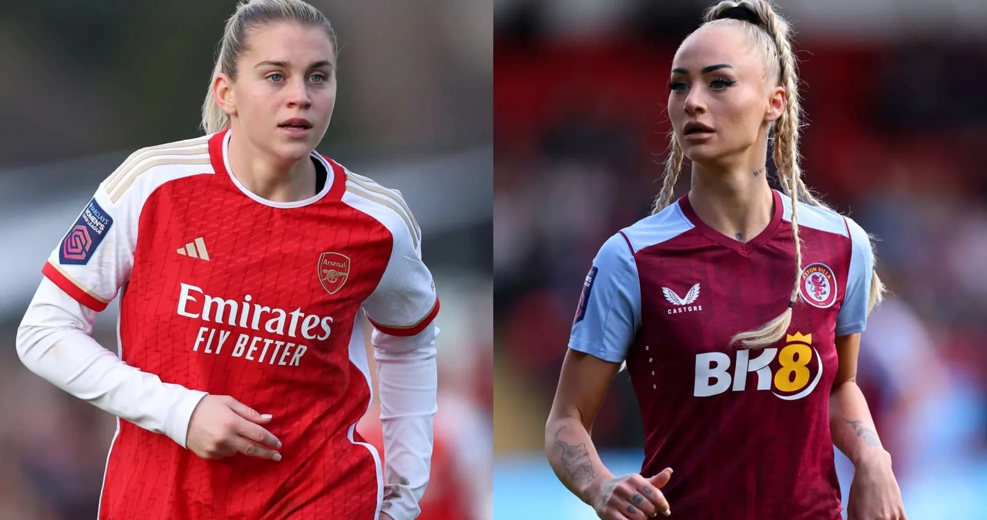 Jugadoras de Arsenal y Aston Villa en el partido
