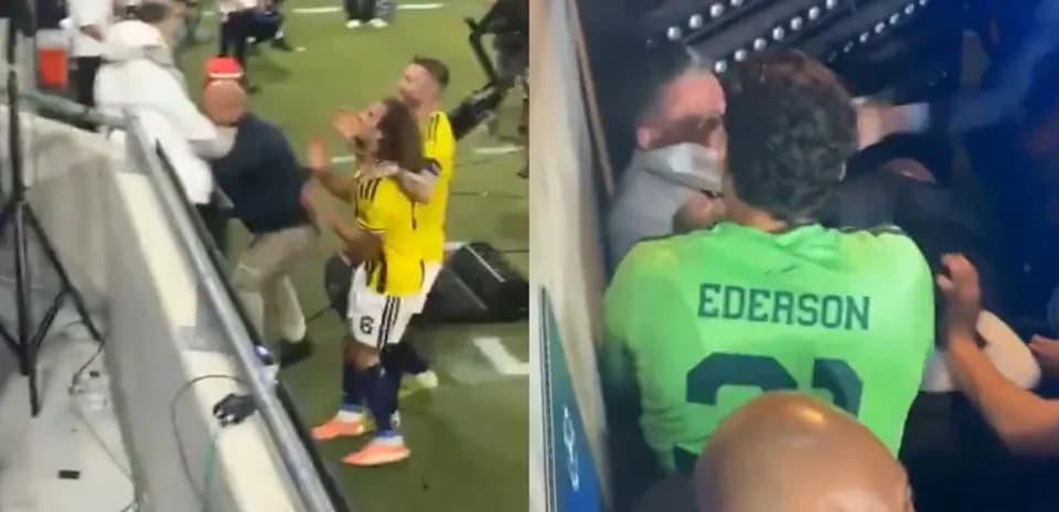 Jugadores involucrados en una pelea en el campo