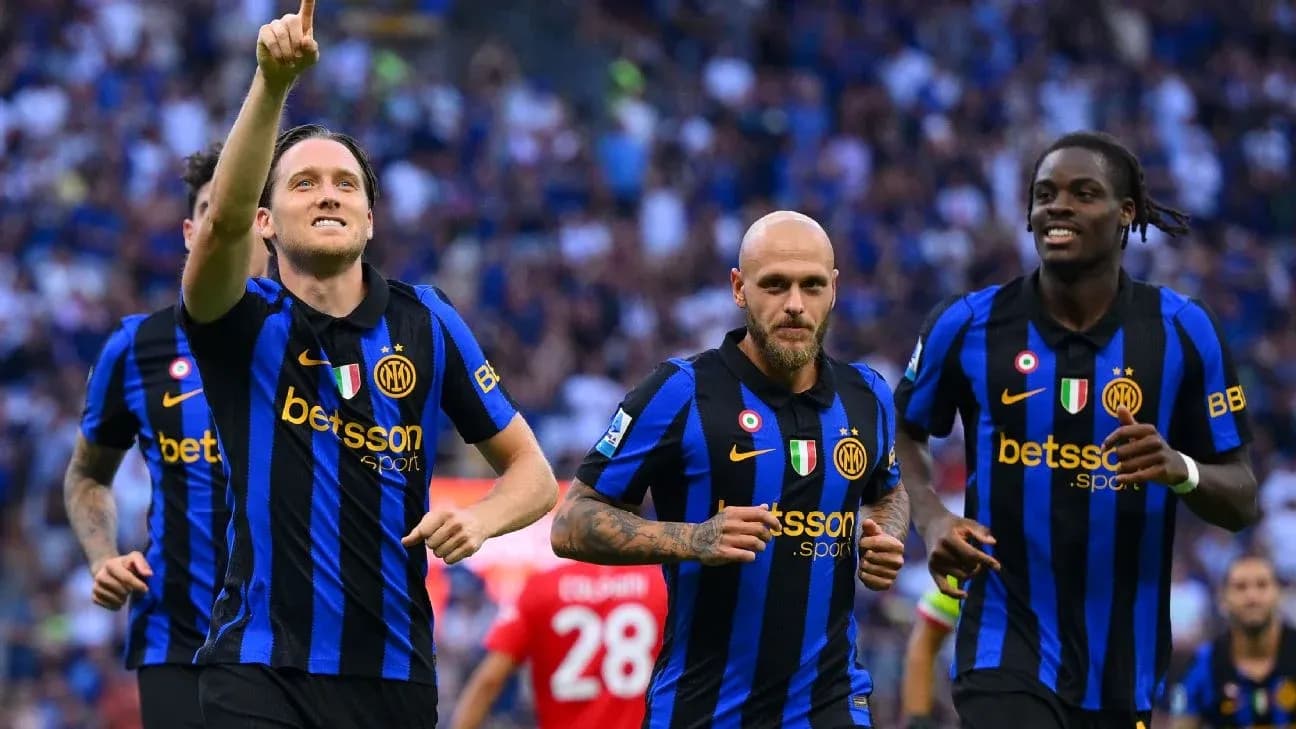 Jugadores del Inter celebrando un gol