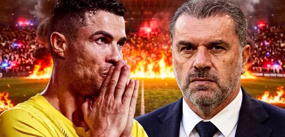 Cristiano Ronaldo and coach during intense match atmosphere