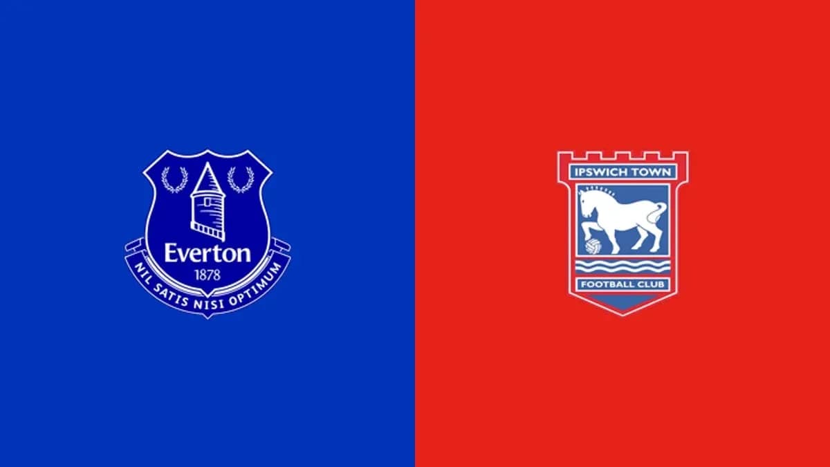 Logos de Everton e Ipswich Town sobre fondo colorido