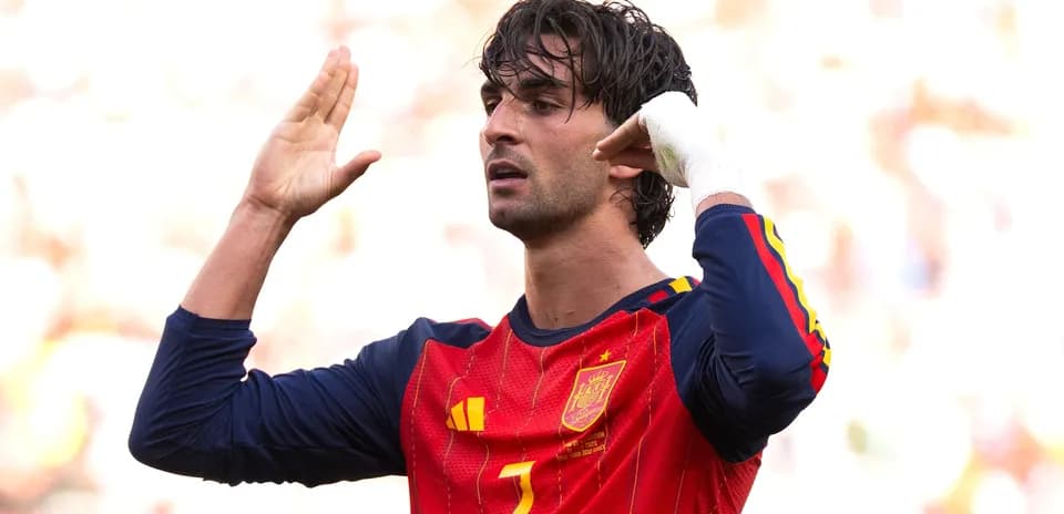 Jugador de España gesticulando durante el partido
