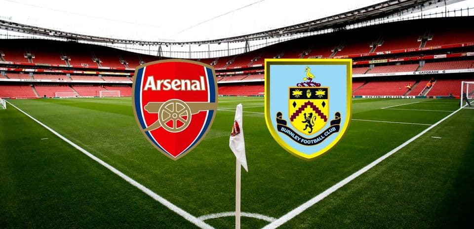 Estadio de Arsenal con logotipos de Arsenal y Burnley