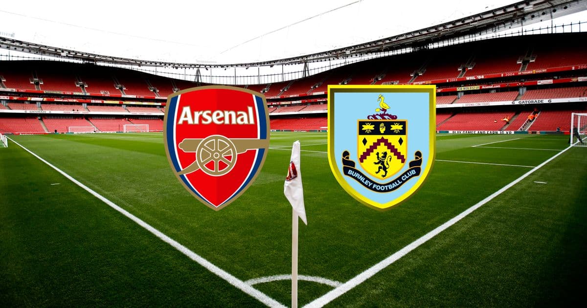 Estadio de Arsenal con logotipos de Arsenal y Burnley