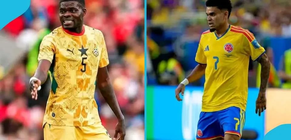Jugadores de Colombia y Ghana durante el partido