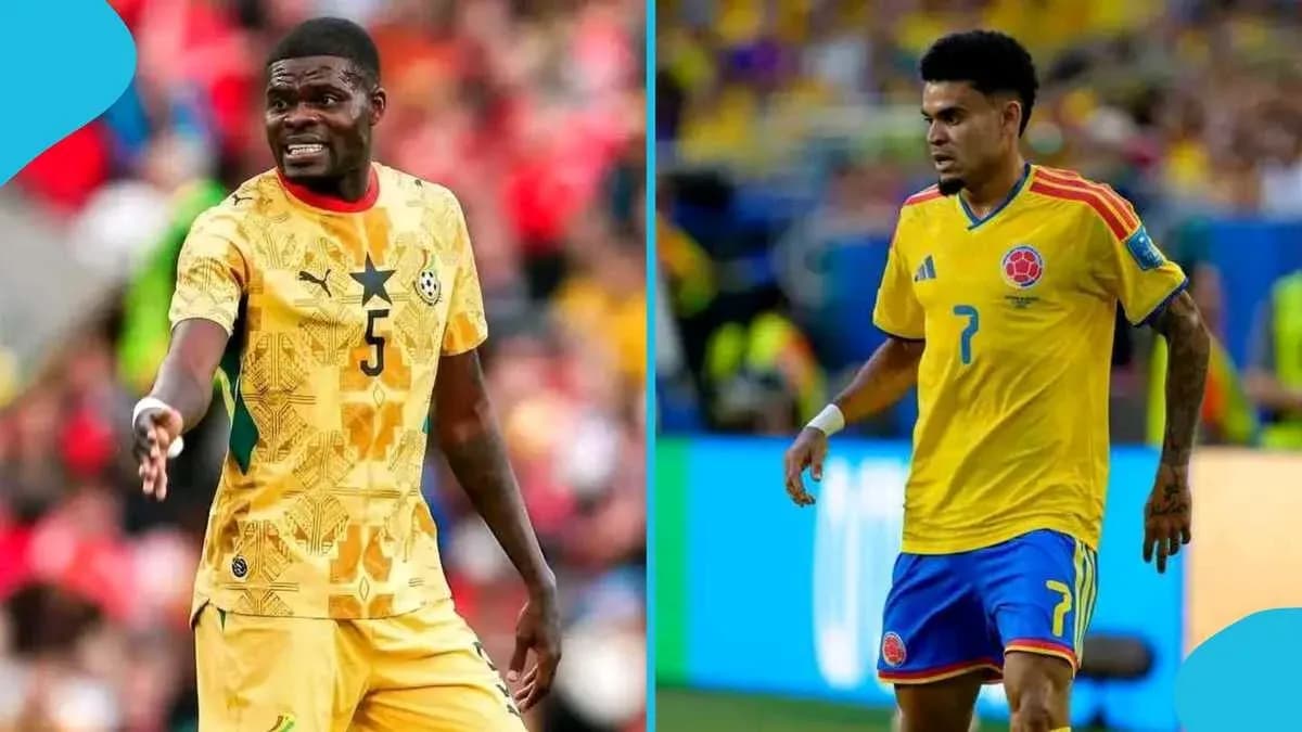 Jugadores de Colombia y Ghana durante el partido