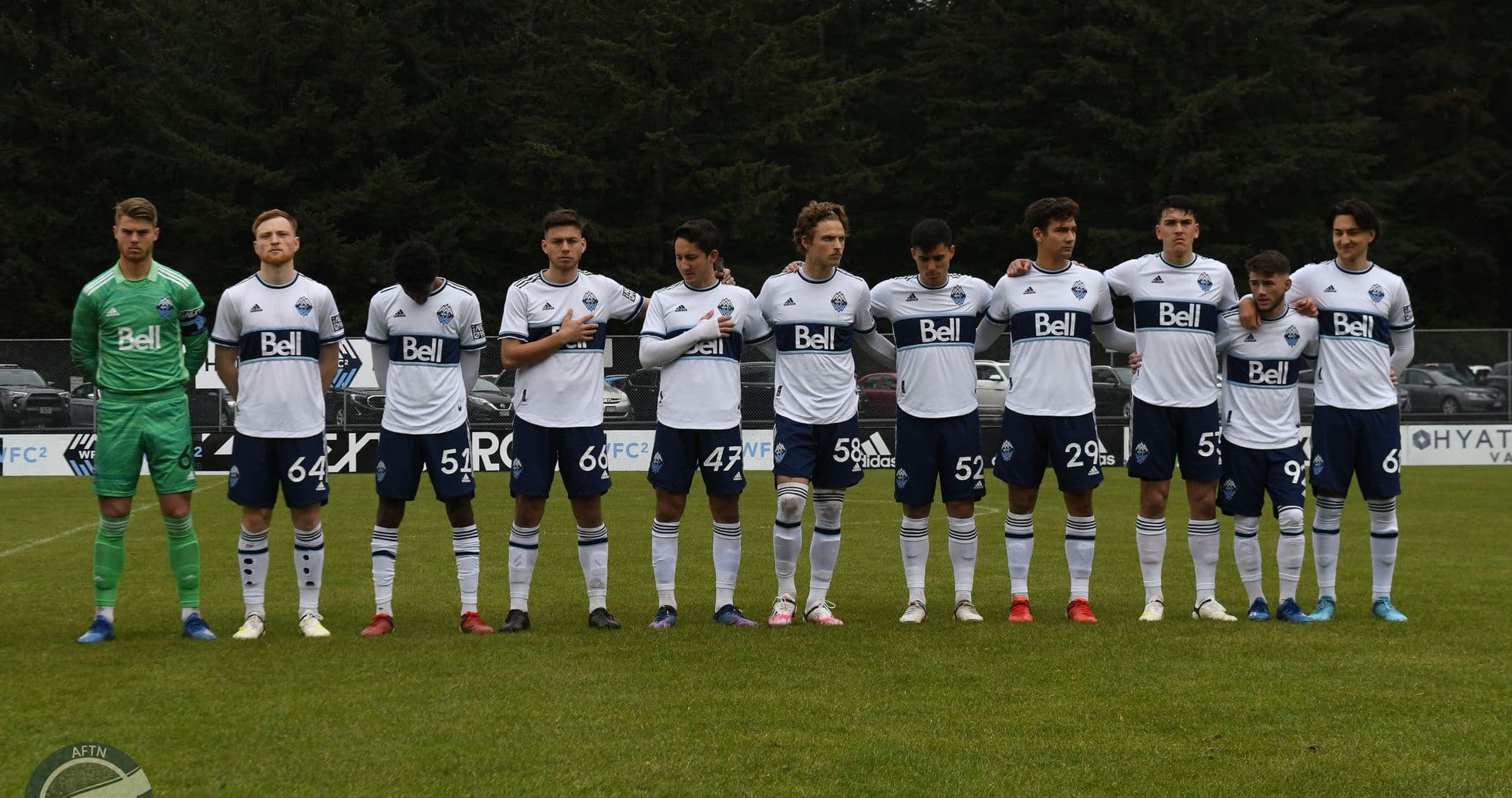 Jugadores de Vancouver Whitecaps II en formación