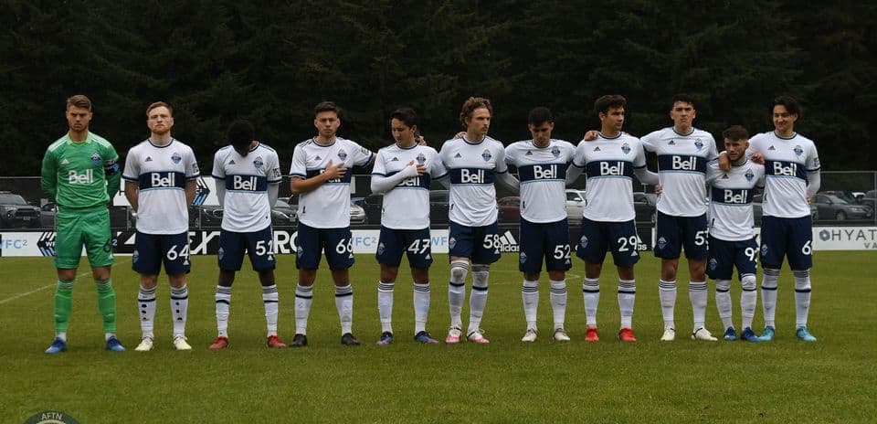 Jugadores de Vancouver Whitecaps II en formación
