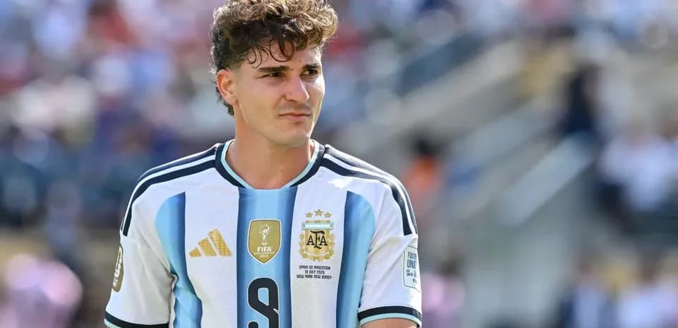 Jugador de Argentina con camiseta de la selección