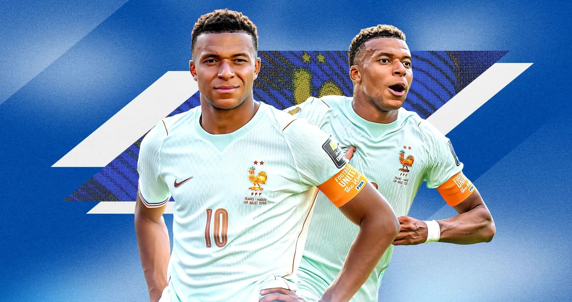 Kylian Mbappé en uniforme de Francia durante el partido