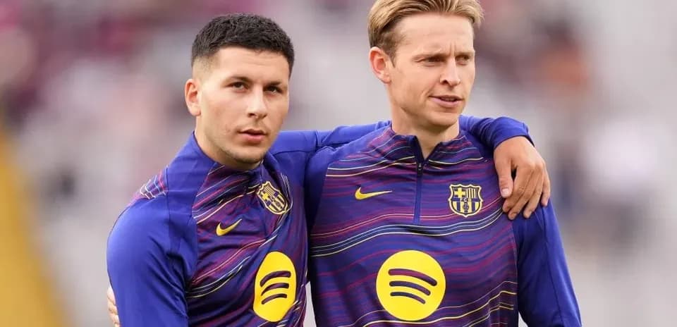 Jugadores de FC Barcelona en el calentamiento