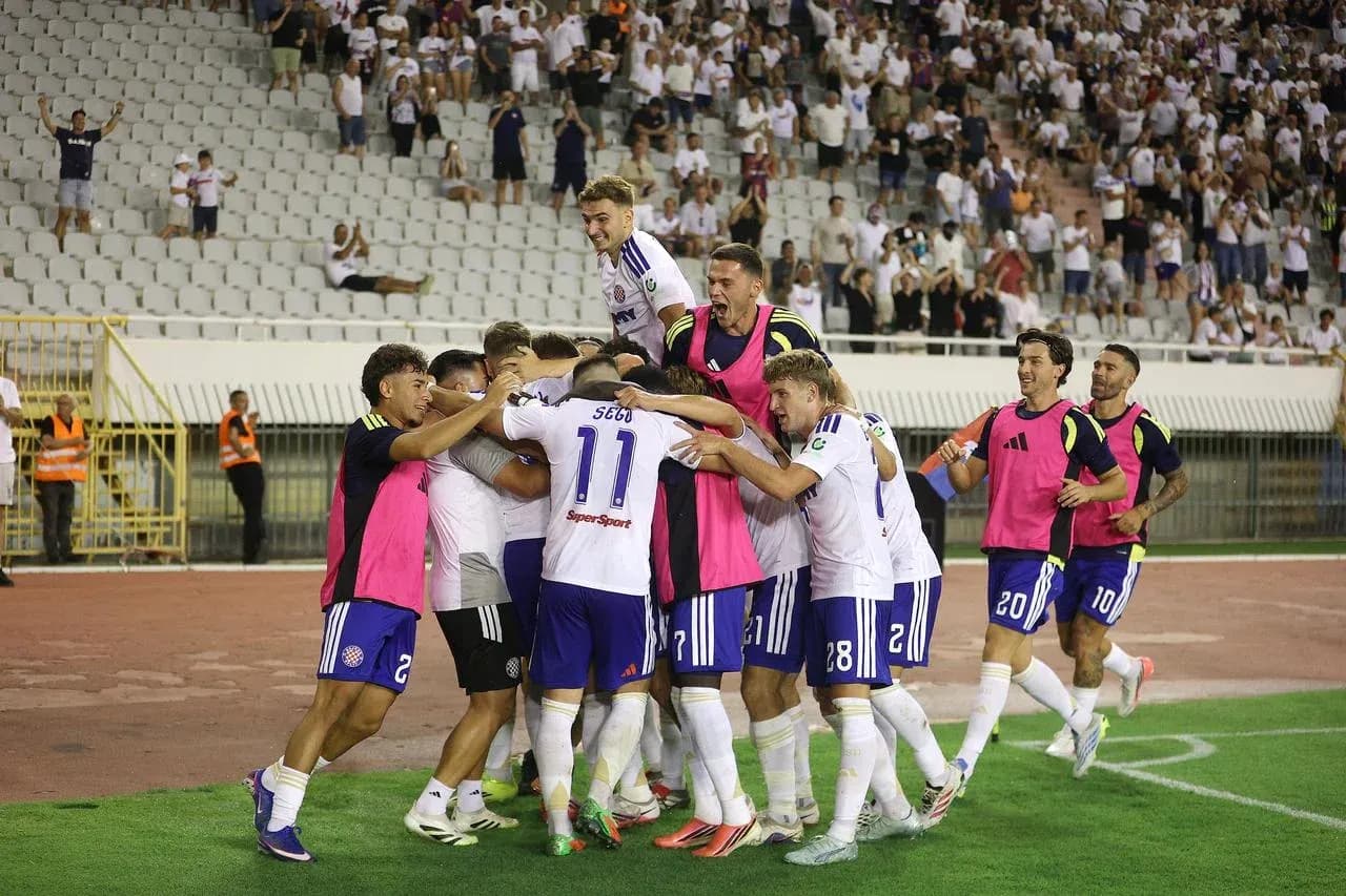 Celebración del equipo HNK Hajduk Split