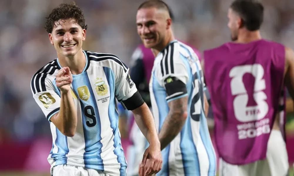 Jugador de Argentina sonriendo durante el partido