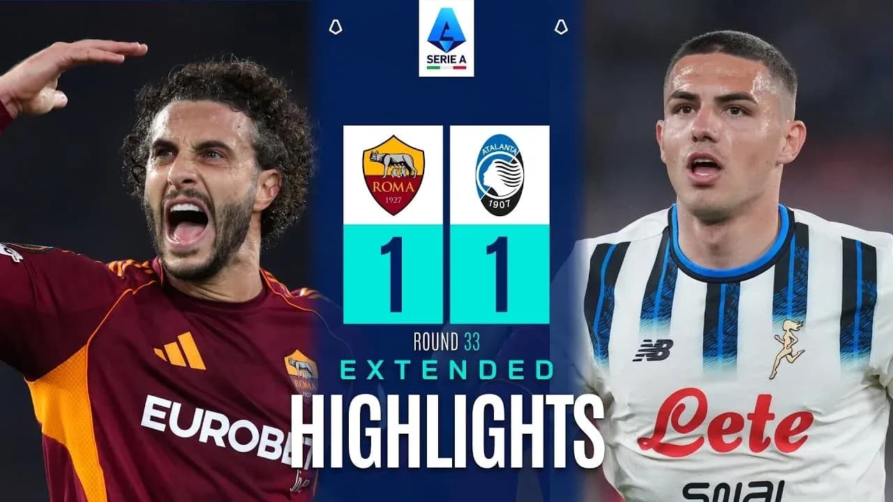 Jugadores de Roma y Atalanta celebrando el empate