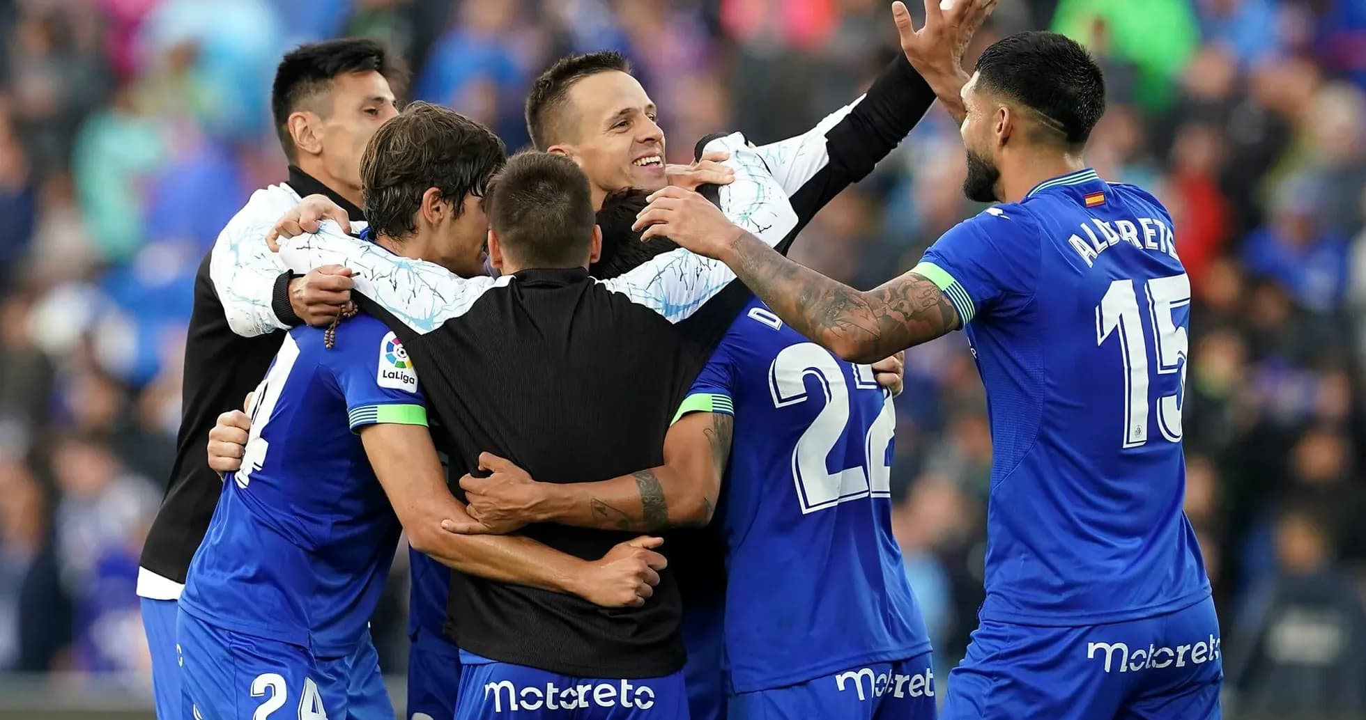 Celebración de jugadores del Getafe