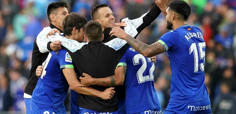 Celebración de jugadores del Getafe