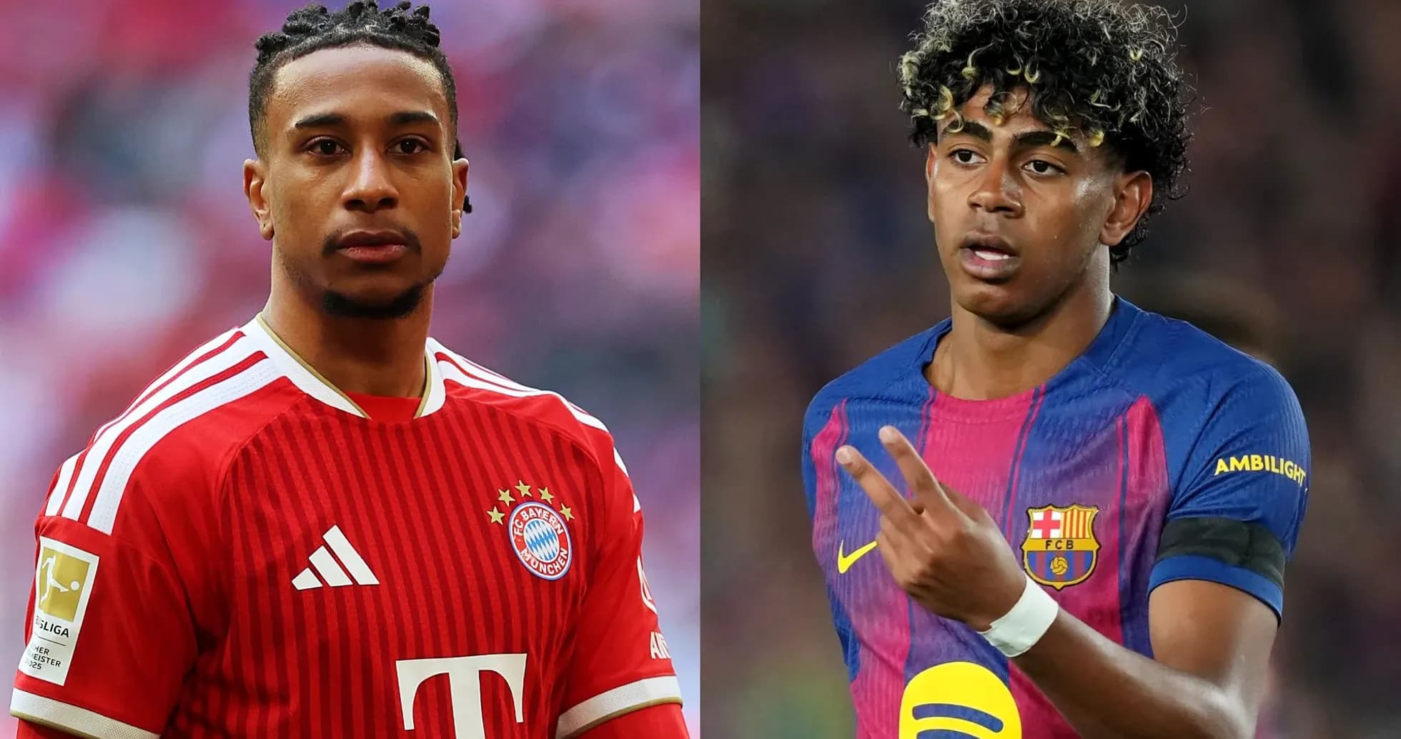 Jugadores de Bayern Múnich y Barcelona en uniforme